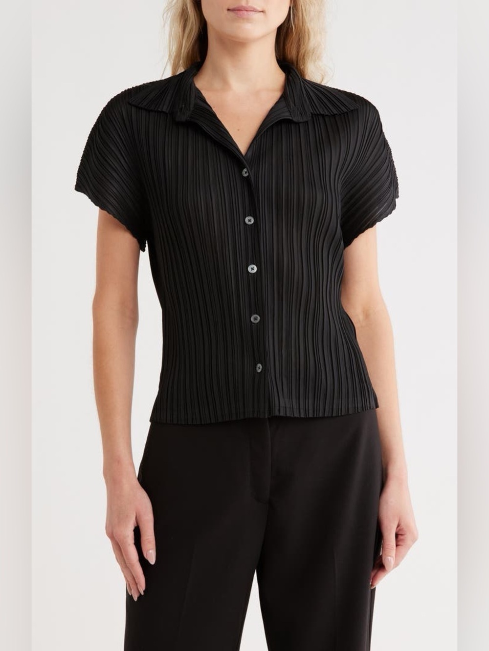 NWT Jason Wu Extended Shoulder Button-Up Shirt, Sz M